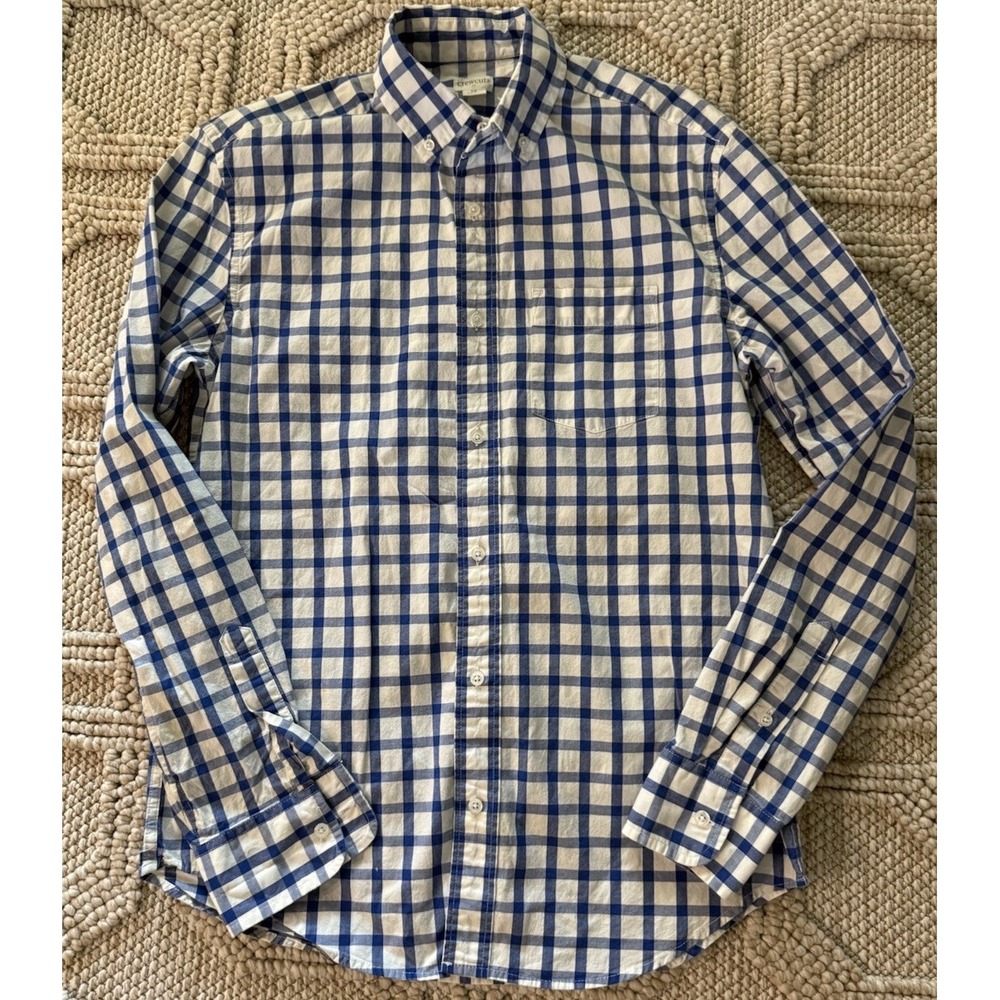 J. Crew Crewcuts Blue Gingham Plaid Long Sleeve Button Down Shirt Boys Size 16